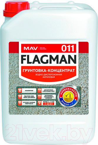 Изображение товара Грунтовка MAV Flagman ВД-АК-011 концентрат 1:7 (10л, бесцветный)