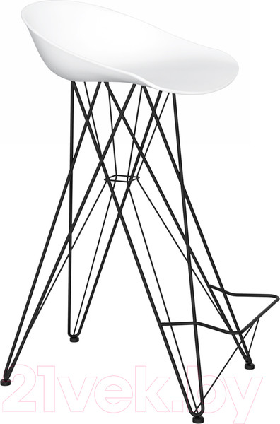 Изображение товара Стул барный Sheffilton SHT-ST19/S66 (белый/черный муар)