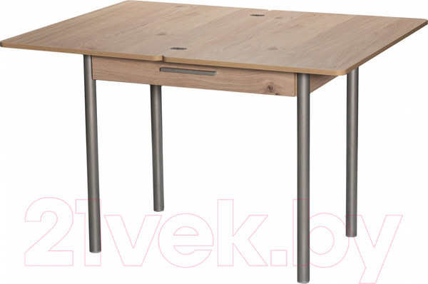 Изображение товара Обеденный стол Древпром М20 90x60 с ящиком (металлик/дуб эврика)