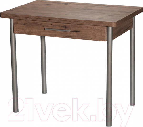 Изображение товара Обеденный стол Древпром М20 90x60 с ящиком (металлик/велингтон)