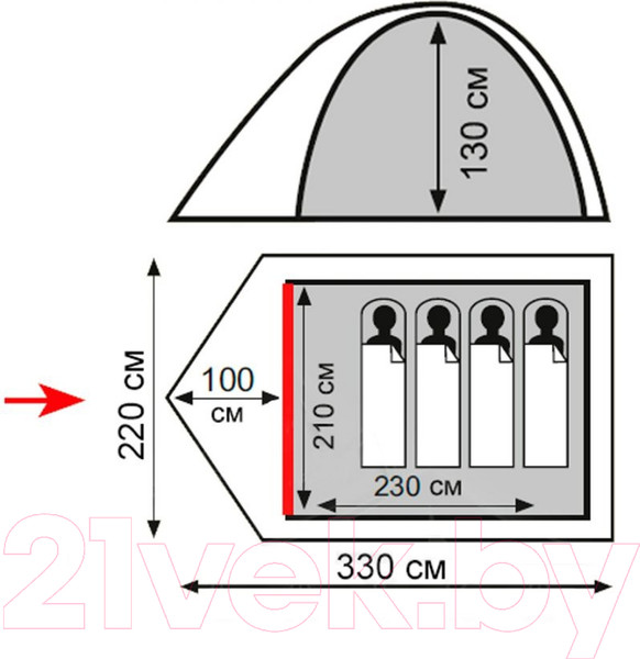 Изображение товара Палатка Totem Tepee 4 V2 / TTT-027