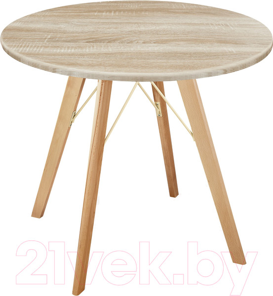 Изображение товара Обеденный стол Sheffilton SHT-TU9/80 МДФ (прозрачный лак/дуб сонома светлый)