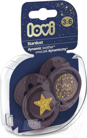 Изображение товара Набор пустышек Lovi Stardust динамичная / 22/893_violet (2шт)