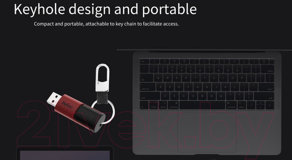 Изображение товара USB flash накопитель Netac 64GB / NT03U182N-064G-30RE (черный/красный)