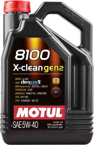 Изображение товара Моторное масло Motul 8100 X-Clean gen2 5W40 / 109762 (5л)