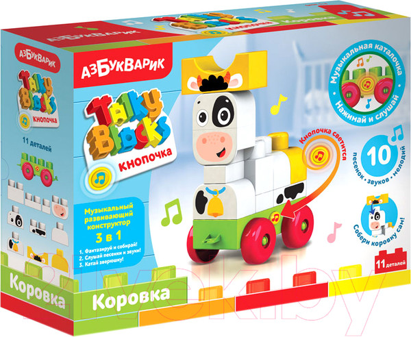 Изображение товара Развивающая игрушка Азбукварик Talky Blocks. Коровка / 2819
