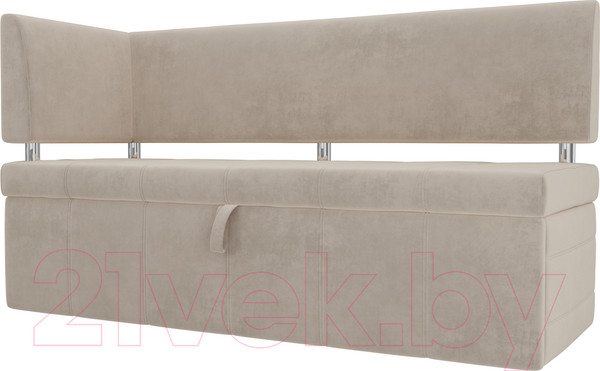Изображение товара Скамья кухонная мягкая Лига Диванов Стоун 259 левый со спальным местом/ 107265 (велюр, бежевый)