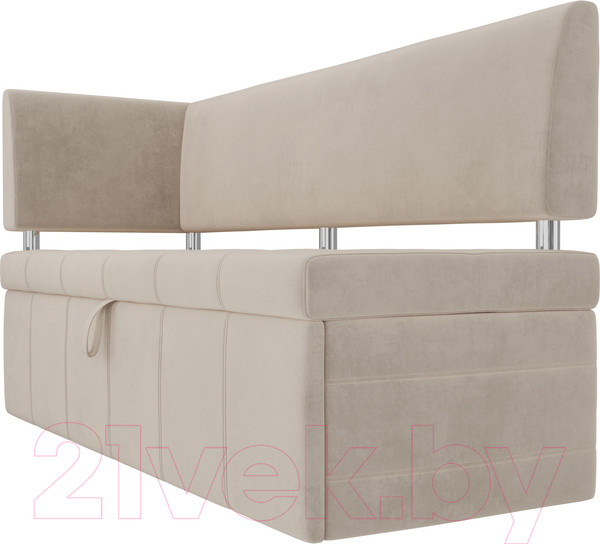 Изображение товара Скамья кухонная мягкая Лига Диванов Стоун 259 левый со спальным местом/ 107265 (велюр, бежевый)