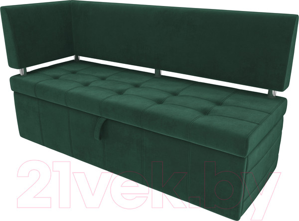 Изображение товара Скамья кухонная мягкая Лига Диванов Стоун 259 левый со спальным местом/ 107268 (велюр, зеленый)