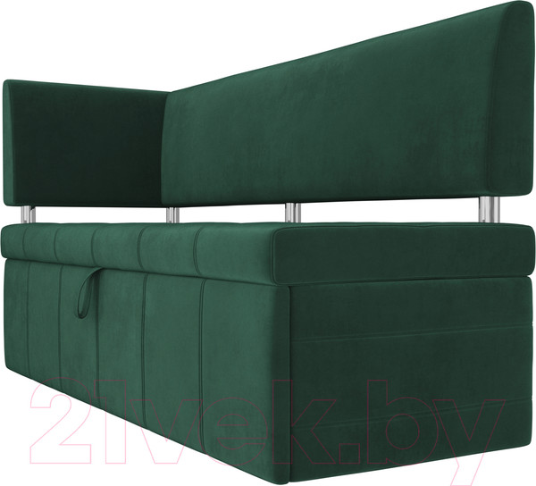 Изображение товара Скамья кухонная мягкая Лига Диванов Стоун 259 левый со спальным местом/ 107268 (велюр, зеленый)