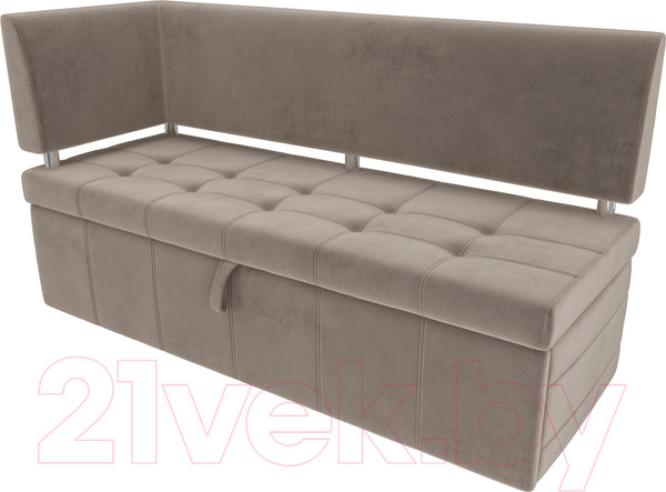 Изображение товара Скамья кухонная мягкая Лига Диванов Стоун 259 левый со спальным местом/ 107269 (велюр, коричневый)