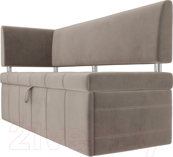 Изображение товара Скамья кухонная мягкая Лига Диванов Стоун 259 левый со спальным местом/ 107269 (велюр, коричневый)