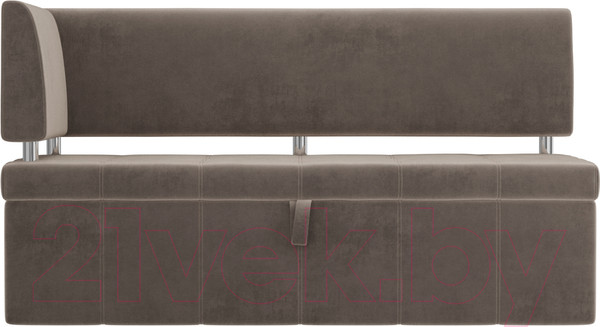 Изображение товара Скамья кухонная мягкая Лига Диванов Стоун 259 левый со спальным местом/ 107269 (велюр, коричневый)