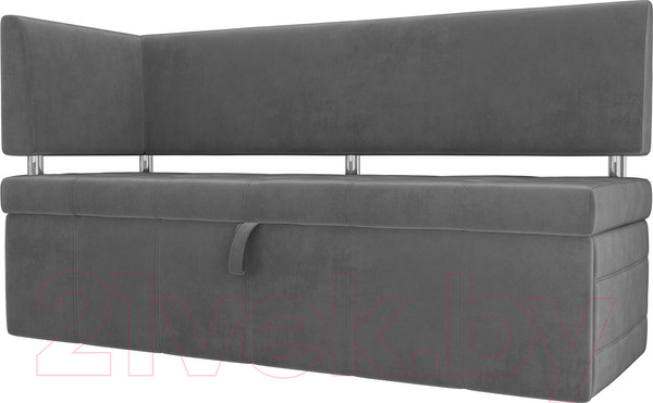 Изображение товара Скамья кухонная мягкая Лига Диванов Стоун 259 левый со спальным местом/ 107270 (велюр, серый)