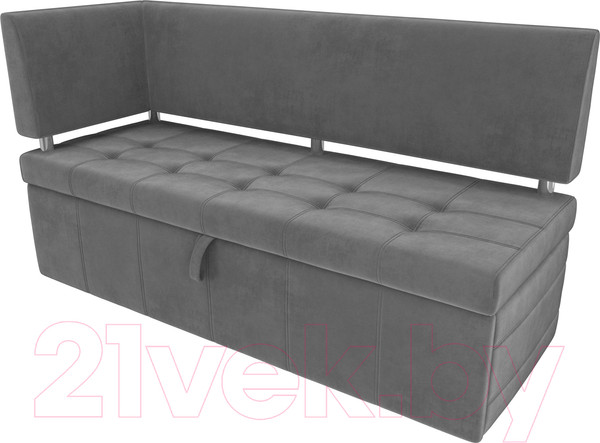 Изображение товара Скамья кухонная мягкая Лига Диванов Стоун 259 левый со спальным местом/ 107270 (велюр, серый)