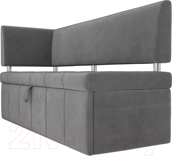 Изображение товара Скамья кухонная мягкая Лига Диванов Стоун 259 левый со спальным местом/ 107270 (велюр, серый)