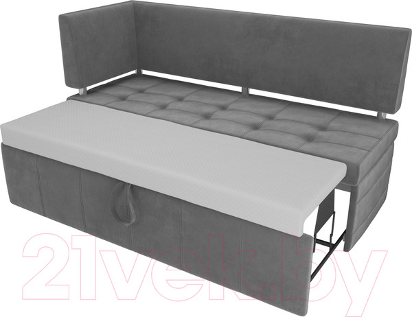 Изображение товара Скамья кухонная мягкая Лига Диванов Стоун 259 левый со спальным местом/ 107270 (велюр, серый)