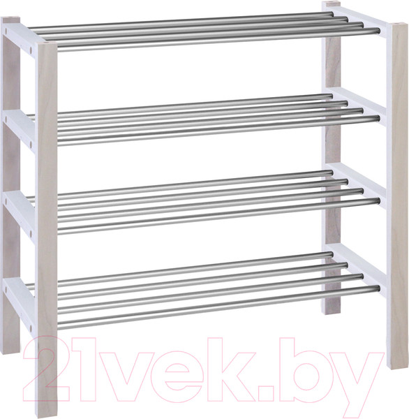 Изображение товара Полка для обуви Sheffilton Альберо SHT-SR9-4 (беленый/алюм. металлик)