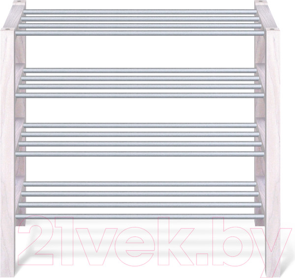 Изображение товара Полка для обуви Sheffilton Альберо SHT-SR9-4 (беленый/алюм. металлик)