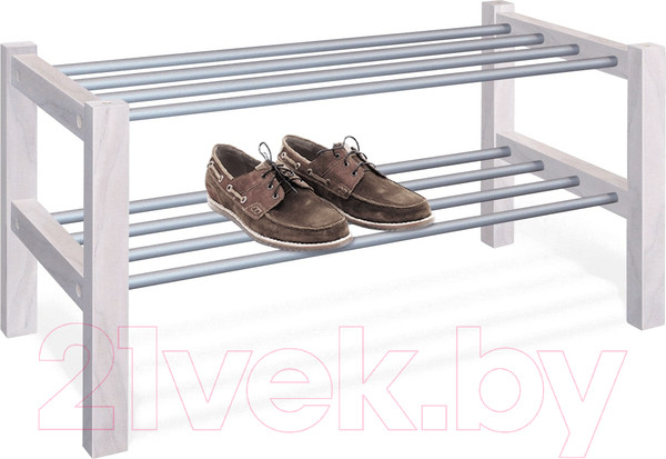 Изображение товара Полка для обуви Sheffilton Альберо SHT-SR9-4 (беленый/алюм. металлик)