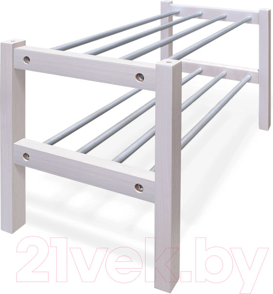 Изображение товара Полка для обуви Sheffilton Альберо SHT-SR9-4 (беленый/алюм. металлик)