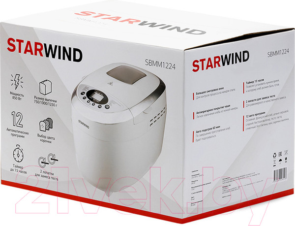 Изображение товара Хлебопечка StarWind SBMM1224 (белый)