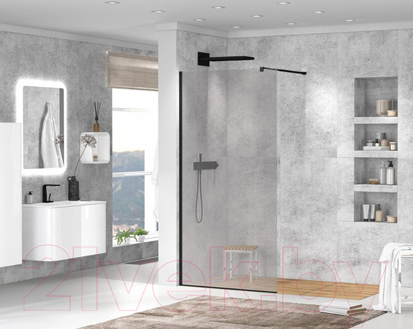 Изображение товара Душевая стенка Cezares LIBERTA-L-1-90-GR-NERO