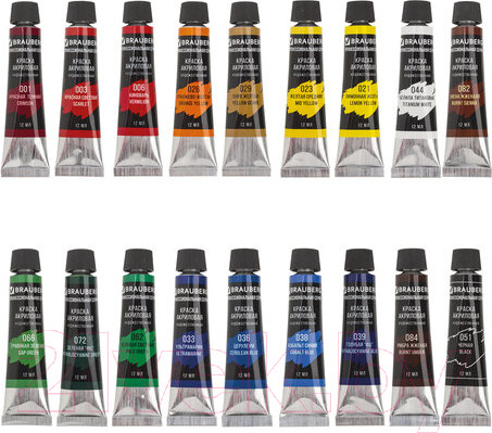 Изображение товара Акриловые краски Brauberg 191123 (18цв)