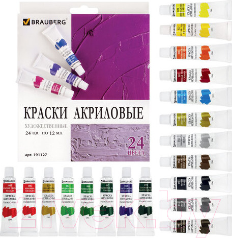 Изображение товара Акриловые краски Brauberg 191127 (24цв)