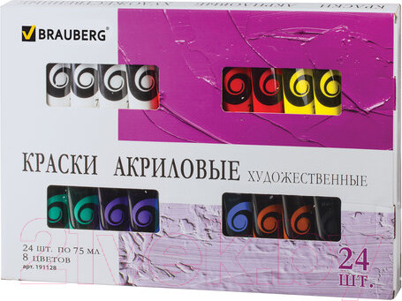 Изображение товара Акриловые краски Brauberg 191128 (24цв)