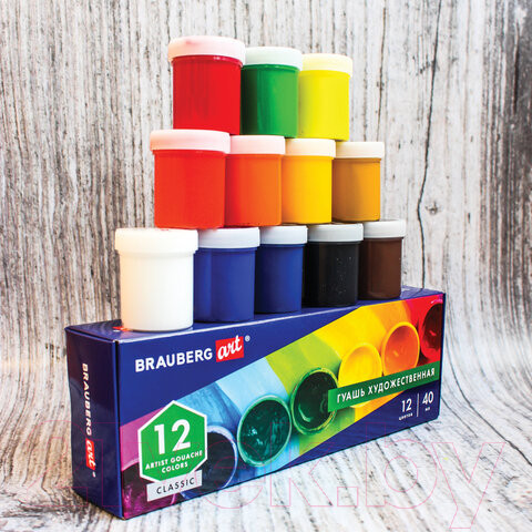 Изображение товара Гуашь Brauberg Art Classic / 191586 (12цв)