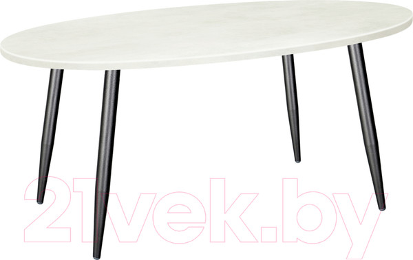 Изображение товара Обеденный стол Sheffilton SHT-TU14/120-80 МДФ овальный (черный муар/бетон крем)