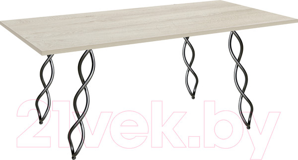 Изображение товара Обеденный стол Sheffilton SHT-TU17/120/80 ЛДСП (черный муар/дуб беленый)