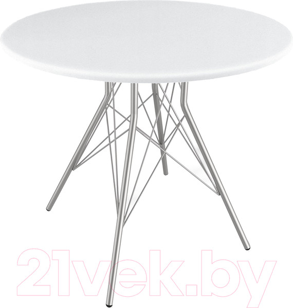 Изображение товара Обеденный стол Sheffilton SHT-TU2-1/80 МДФ (хром лак/белый)