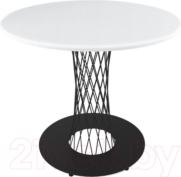 Изображение товара Обеденный стол Sheffilton SHT-TU3-1/80 МДФ (черный муар/белый)