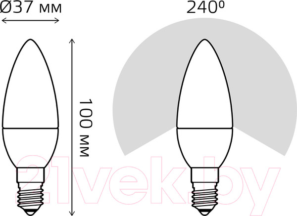 Изображение товара Лампа Gauss Elementary Свеча 6W 450lm 4100K E14 / 33126T (3шт в упаковке)