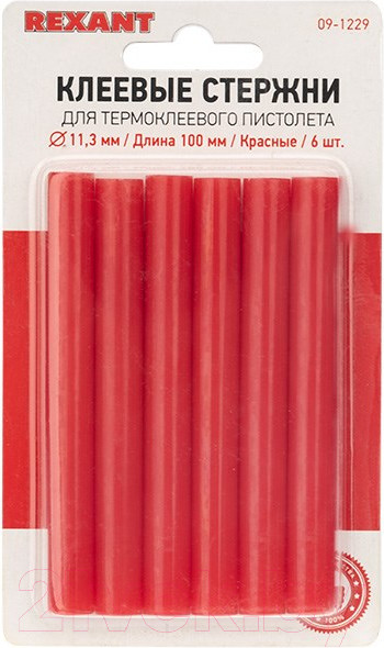 Изображение товара Клеевые стержни Rexant 09-1229 (6шт, красный)