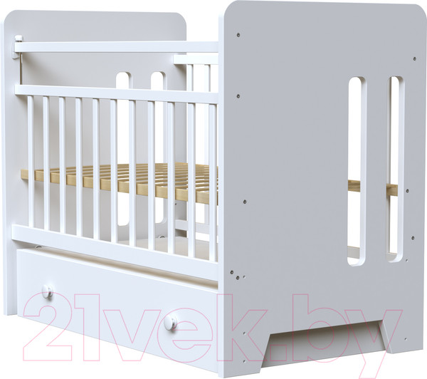 Изображение товара Детская кроватка VDK Coala маятник-ящик (белый)