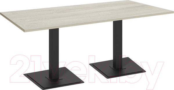 Изображение товара Обеденный стол Sheffilton SHT-TU5-BS1/120/80 ЛДСП (черный/дуб беленый)
