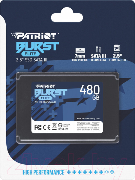 Изображение товара SSD диск Patriot Burst Elite 480GB (PBE480GS25SSDR)