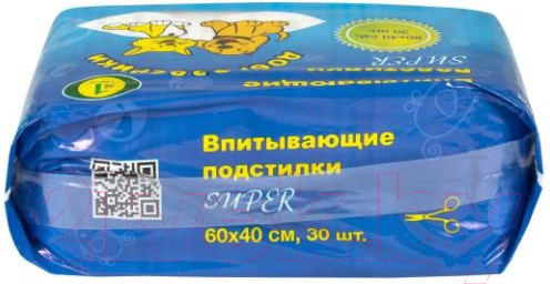 Изображение товара Одноразовая пеленка для животных Доброзверики Super 60x40 / 242/П (30шт)