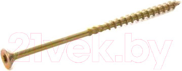 Изображение товара Саморез ЕКТ Усиленный по дереву TORX30 6.0x100 потайной / B009203 (20шт, желтый цинк)