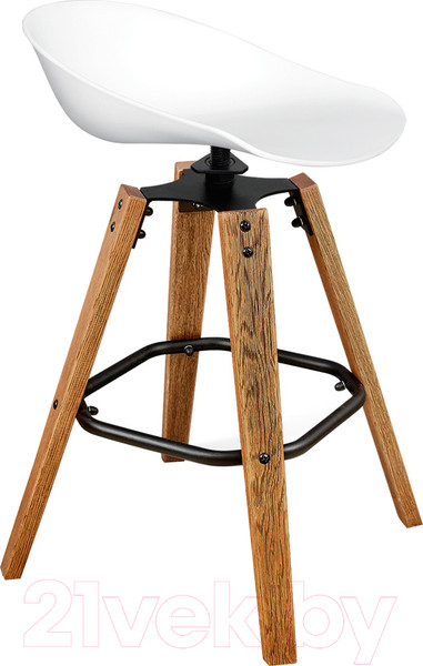 Изображение товара Стул барный Sheffilton SHT-ST19/S93 (белый/брашированный коричневый/черный муар)