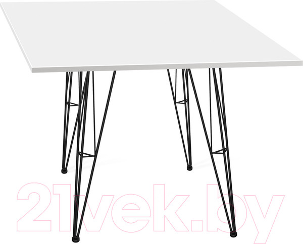 Изображение товара Обеденный стол Sheffilton SHT-TU10/80/80 ЛДСП (черный муар/белый)