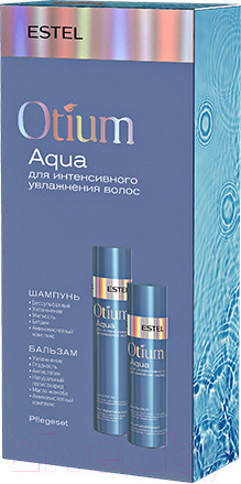 Изображение товара Набор косметики для волос Estel Otium Aqua для интенсивного увлажнения волос Шампунь+Бальзам (250мл+200мл)