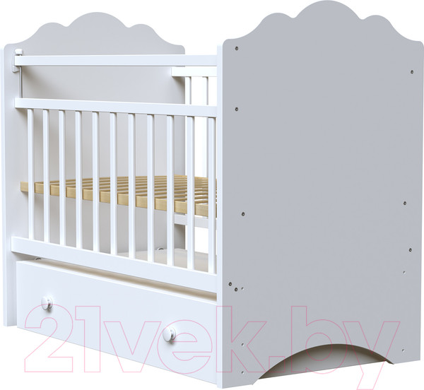 Изображение товара Детская кроватка VDK Baby Vintage маятник-ящик (белый)