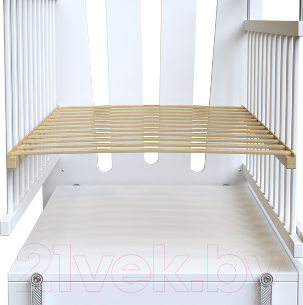 Изображение товара Детская кроватка VDK Baby Vintage маятник-ящик (белый)