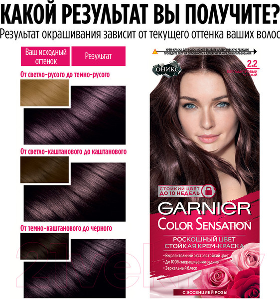 Изображение товара Крем-краска для волос Garnier Color Sensation 2.2 (перламутровый черный)