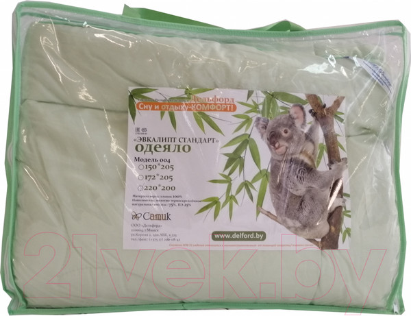 Изображение товара Одеяло Delford Эвкалипт Стандарт ПВХ 150x205 / 2ЭХН1-уп11