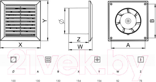Изображение товара Вентилятор накладной Awenta Classic WC100